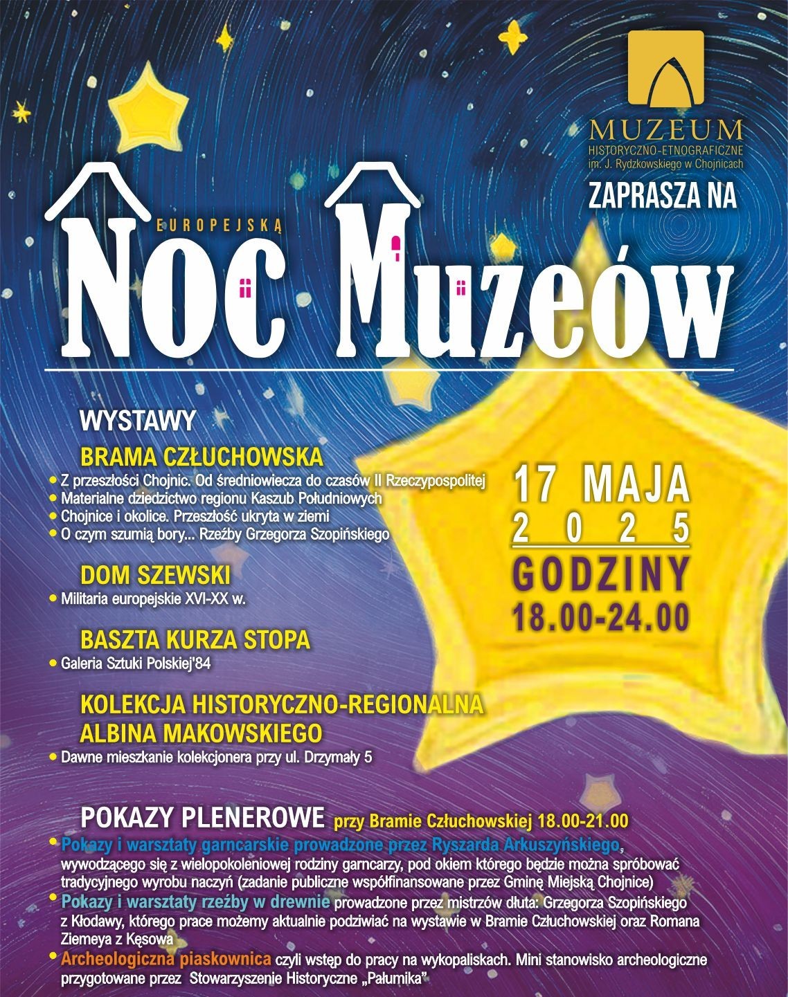 Noc Muzeów 2025, Muzeum Historyczno-Etnograficzne, Chojnice